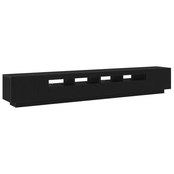 vidaXL TV-skap med LED-lys i svart eik 260x35x40 cm av konstruert tre