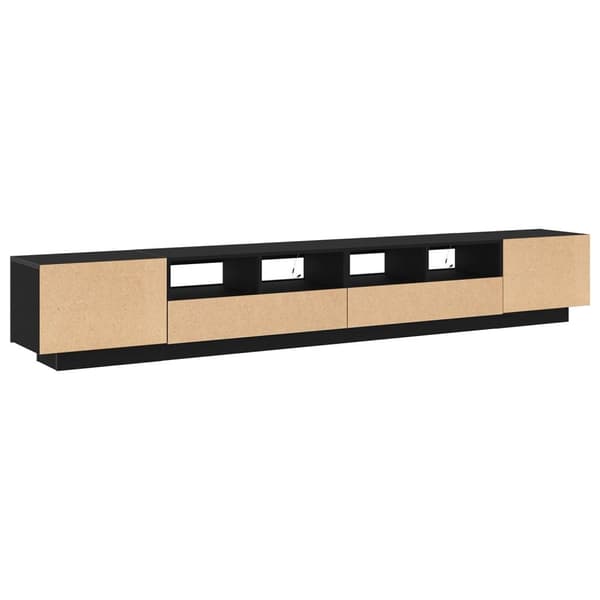 vidaXL TV-skap med LED-lys i svart eik 260x35x40 cm av konstruert tre