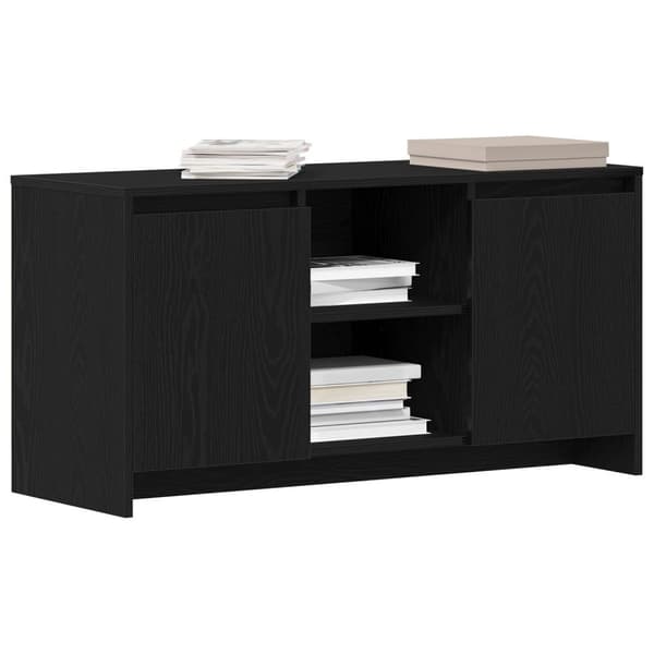 vidaXL TV-benk i svart eik, 102x37,5x52,5 cm, laget av konstruert tre