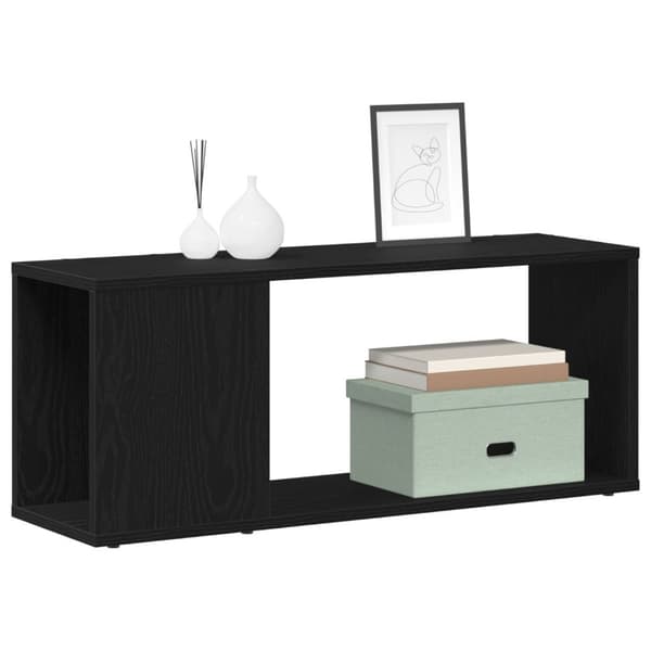 vidaXL TV-bänk Svart ek Konstruerat trä 80 x 24 x 32 cm
