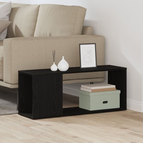 vidaXL TV-bänk Svart ek Konstruerat trä 80 x 24 x 32 cm