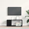 Miniatyrbild 2 av 10: vidaXL TV-bänk Svart ek Konstruerat trä 80 x 24 x 32 cm