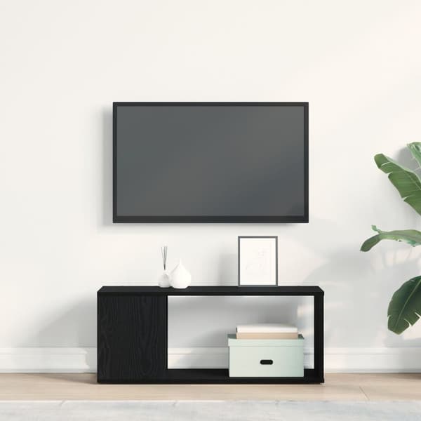 vidaXL TV-bänk Svart ek Konstruerat trä 80 x 24 x 32 cm