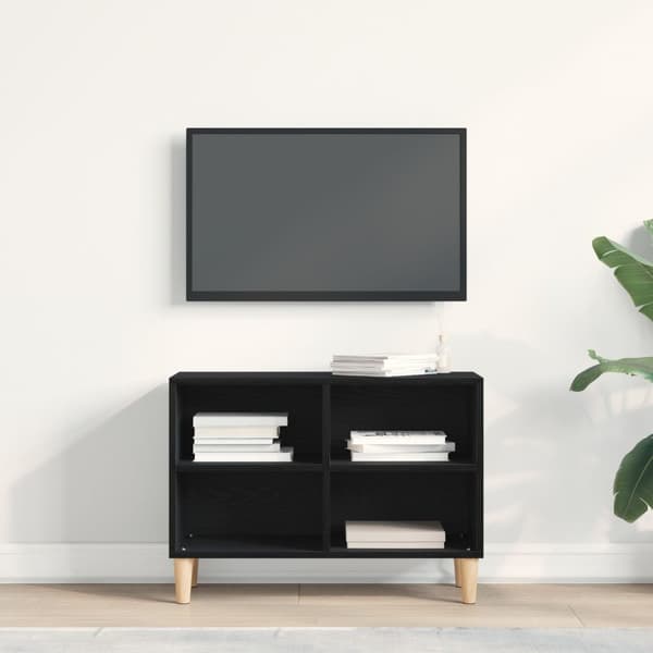 vidaXL TV-bänk Svart ek Konstruerat trä Medium TV-bänk Rektangulär