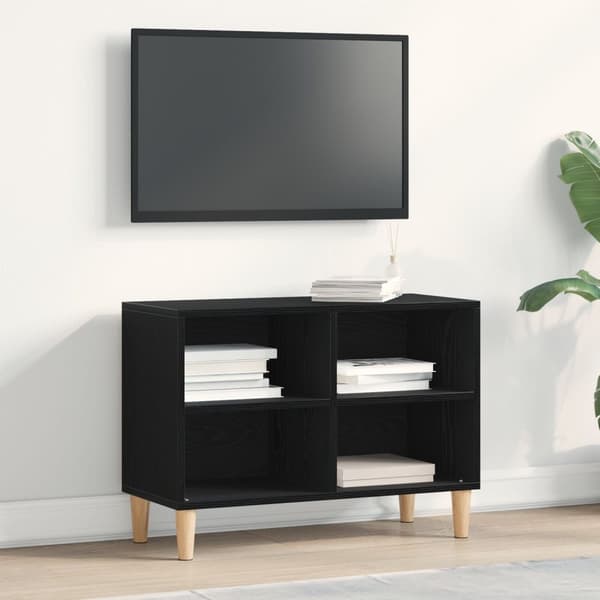 vidaXL TV-bänk Svart ek Konstruerat trä Medium TV-bänk Rektangulär