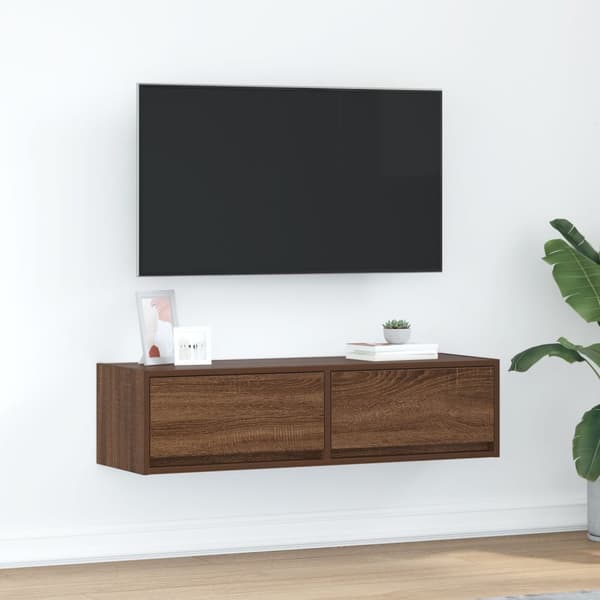 vidaXL TV-kaappi Ruskea Tammi 100x31x25,5 cm Tekninen puu