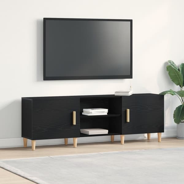 vidaXL TV-bord Svart ek Konstruerat trä 150,2 × 30,3 × 50,2 cm TV-bord