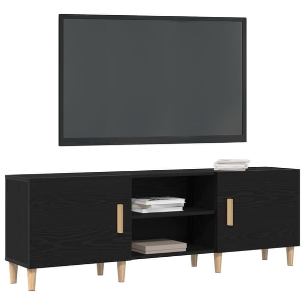 vidaXL TV-bord Svart ek Konstruerat trä 150,2 × 30,3 × 50,2 cm TV-bord