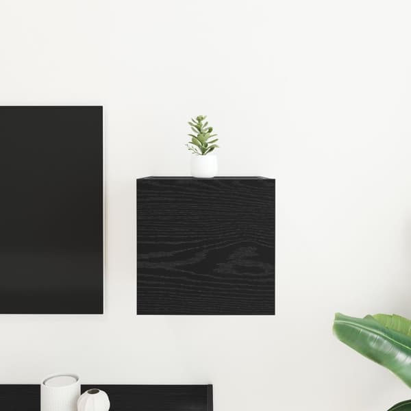 vidaXL Veggmontert TV-skap, svart eik, 30,5x30x30 cm