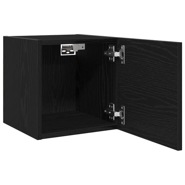 vidaXL Veggmontert TV-skap, svart eik, 30,5x30x30 cm
