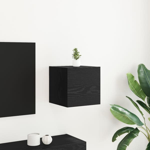 vidaXL Veggmontert TV-skap, svart eik, 30,5x30x30 cm
