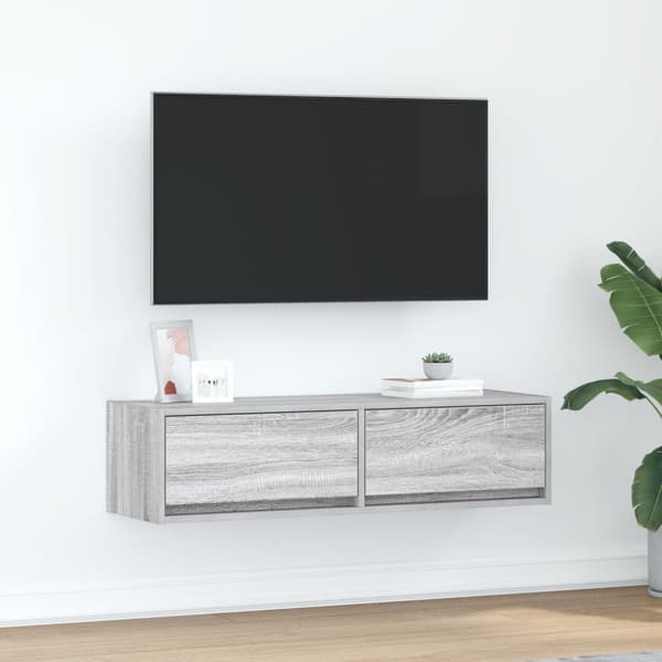 vidaXL TV-skap Grå Sonoma 100x31x25,5 cm Konstruert tre