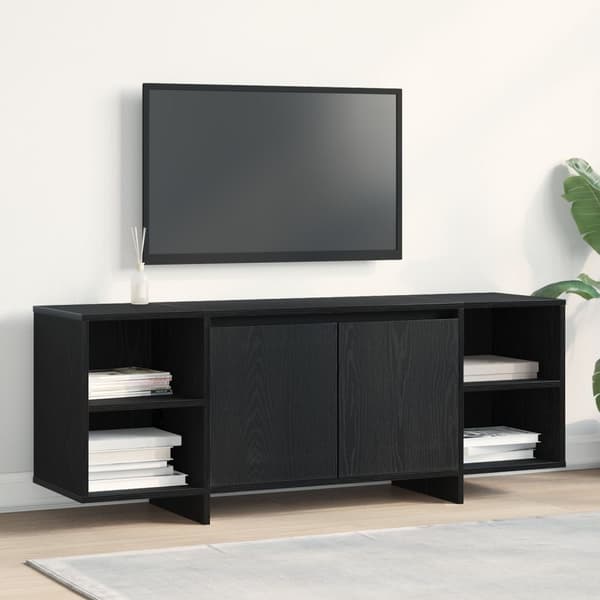 vidaXL TV-bänk Svart ek Konstruerat trä 135x35x56 cm TV-bänk
