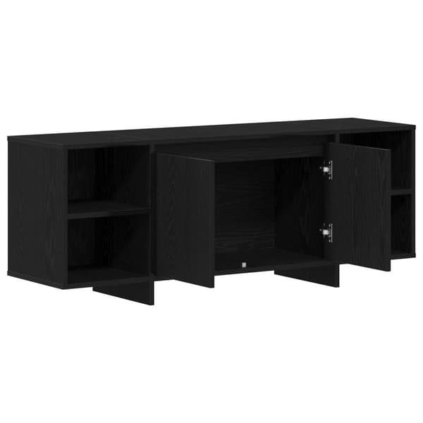 vidaXL TV-bänk Svart ek Konstruerat trä 135x35x56 cm TV-bänk