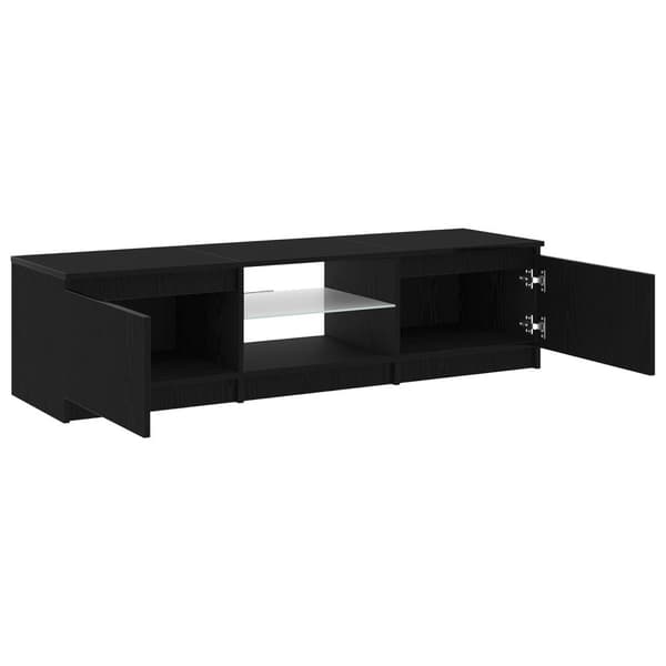 vidaXL TV Skab Sort Egetræ Massivt Egetræ 140 x 40 x 35,5 cm TV Skab