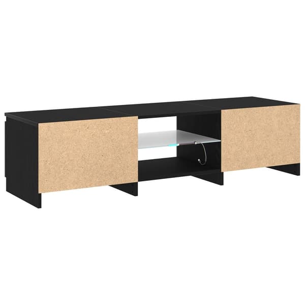vidaXL TV Skab Sort Egetræ Massivt Egetræ 140 x 40 x 35,5 cm TV Skab