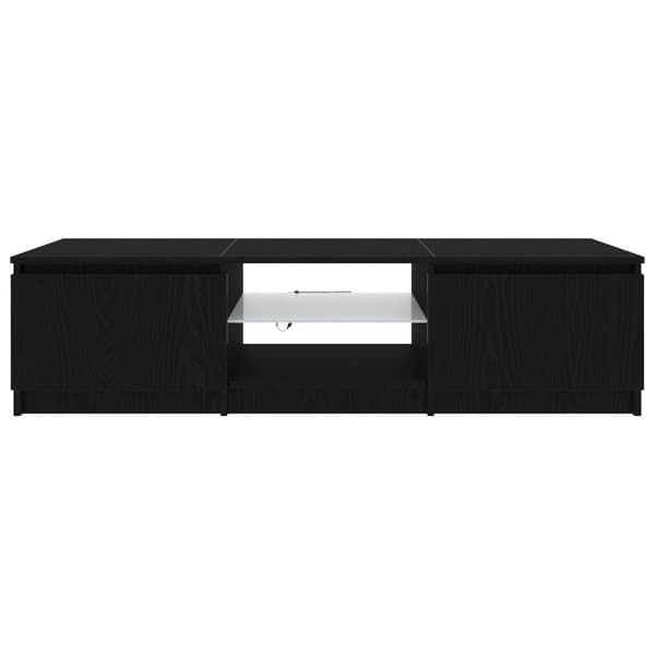vidaXL TV Skab Sort Egetræ Massivt Egetræ 140 x 40 x 35,5 cm TV Skab
