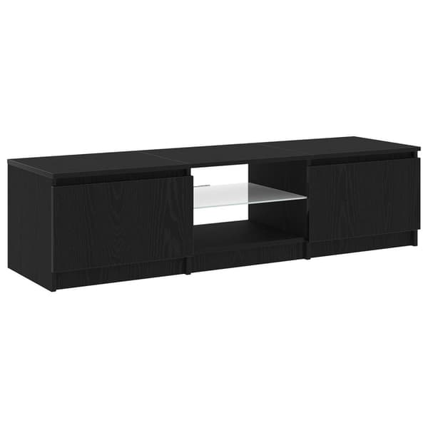 vidaXL TV Skab Sort Egetræ Massivt Egetræ 140 x 40 x 35,5 cm TV Skab