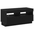 Miniatyrbilde 7 av 11: vidaXL TV-benk med LED-belysning, svart eik, 180x35x40 cm, konstruert tre
