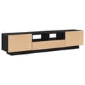 Miniatyrbilde 11 av 11: vidaXL TV-benk med LED-belysning, svart eik, 180x35x40 cm, konstruert tre
