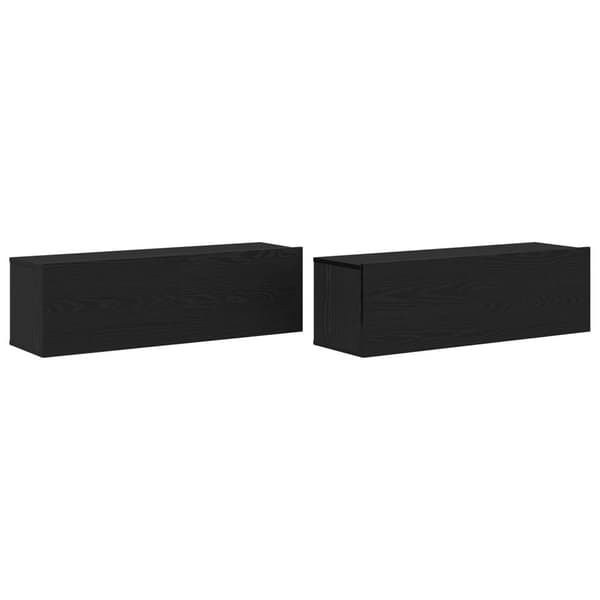 vidaXL TV-benk 2 stk Svart Eik 100x30x30 cm Laget av tre