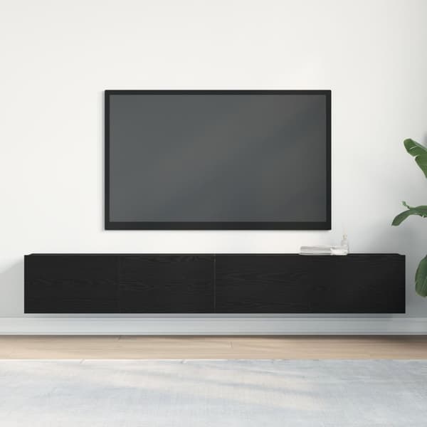 vidaXL TV-benk 2 stk Svart Eik 100x30x30 cm Laget av tre