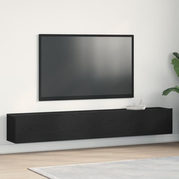 vidaXL TV-benk 2 stk Svart Eik 100x30x30 cm Laget av tre