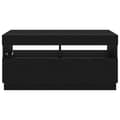 Miniatyrbilde 8 av 11: vidaXL TV-benk med LED-lamper, svart eik, 80x35x40 cm, laget av tre