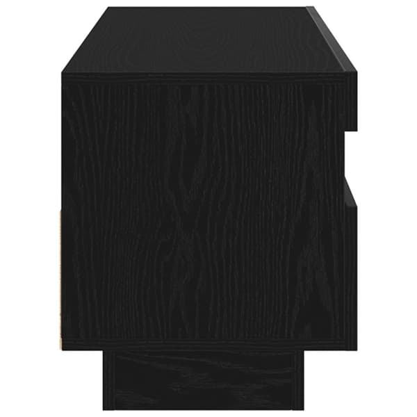 vidaXL TV-benk med LED-lamper, svart eik, 80x35x40 cm, laget av tre