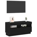 Miniatyrbilde 1 av 11: vidaXL TV-benk med LED-lamper, svart eik, 80x35x40 cm, laget av tre