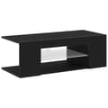 Miniatyrbilde 5 av 11: vidaXL TV-benk med LED-lamper, svart eik, 90x39x30 cm, laget av tre