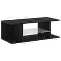 Miniatyrbilde 6 av 11: vidaXL TV-benk med LED-lamper, svart eik, 90x39x30 cm, laget av tre