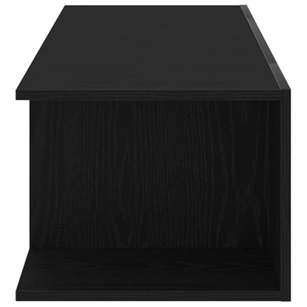 vidaXL TV-benk med LED-lamper, svart eik, 90x39x30 cm, laget av tre