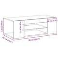 Miniatyrbilde 11 av 11: vidaXL TV-benk med LED-lamper, svart eik, 90x39x30 cm, laget av tre