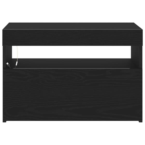 vidaXL TV-skåp Svart ek Konstruerat trä Liten LED TV-skåp Rektangulär