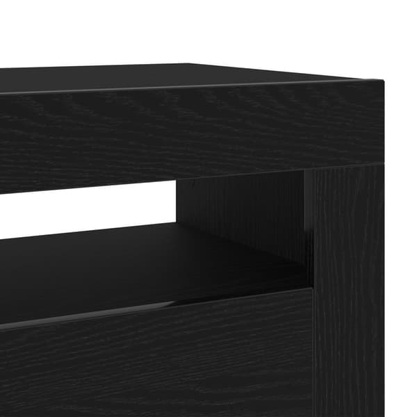 vidaXL TV-skåp Svart ek Konstruerat trä Liten LED TV-skåp Rektangulär