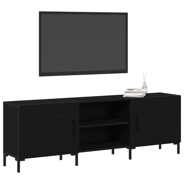 vidaXL TV-kaappi Musta Tammi 150x30x50 cm Tekninen Puu