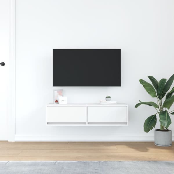 vidaXL TV-skap Hvit 100x31x25,5 cm Konstruert tre