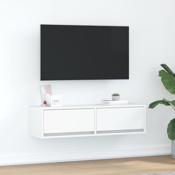 vidaXL TV-skap Hvit 100x31x25,5 cm Konstruert tre