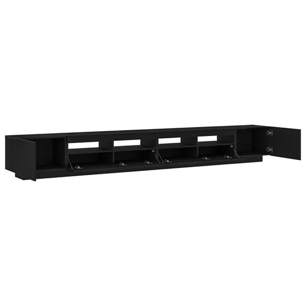 vidaXL TV-benk med LED-lamper i svart eik 300x35x40 cm laget av konstruert tre