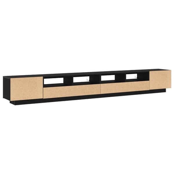vidaXL TV-benk med LED-lamper i svart eik 300x35x40 cm laget av konstruert tre