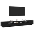 Miniatyrbilde 1 av 11: vidaXL TV-benk med LED-lamper i svart eik 300x35x40 cm laget av konstruert tre