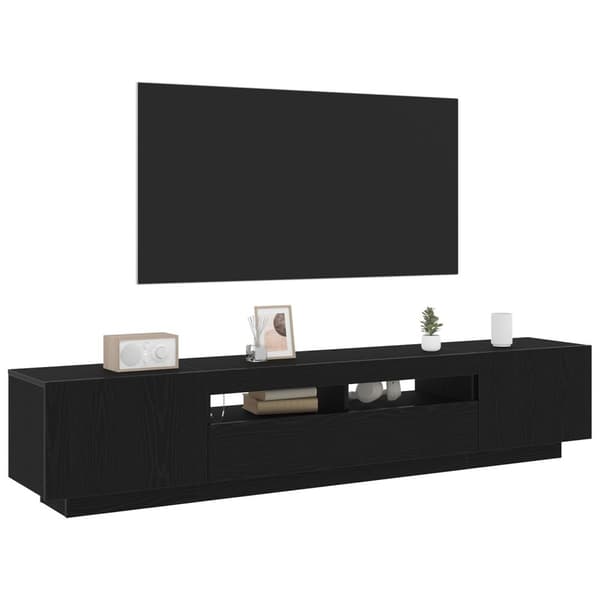 vidaXL TV-byråset Set om 2 Svart ek Konstruerat trä 100 x 35 x 40 cm