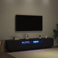 Miniatyrbild 5 av 11: vidaXL TV-byråset Set om 2 Svart ek Konstruerat trä 100 x 35 x 40 cm
