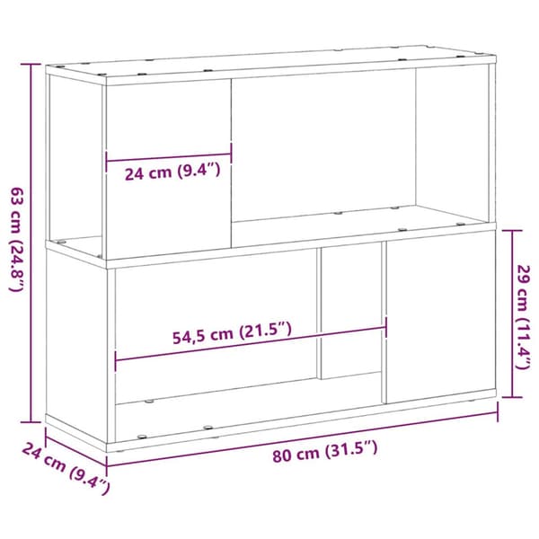 vidaXL Valkoinen TV-teline 80x24x63 cm Teknistä puuta