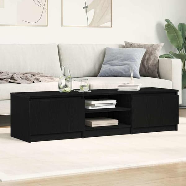 vidaXL TV-bänk svart ek 140x40x36 cm konstruerat trä
