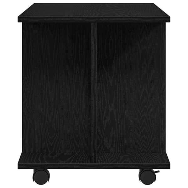 vidaXL TV-bänk med hjul svart ek 80x40x45 cm konstruerat trä