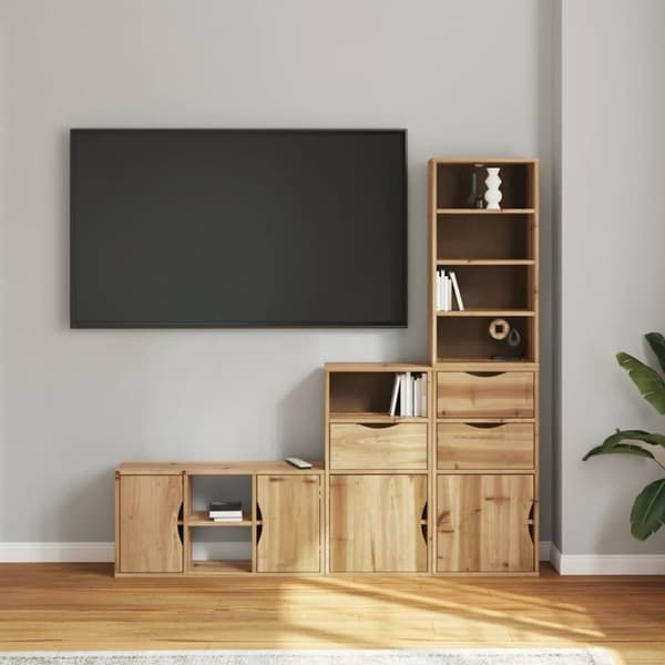 vidaXL TV-enheter med oppbevaring 4-delers ODDA heltre furu