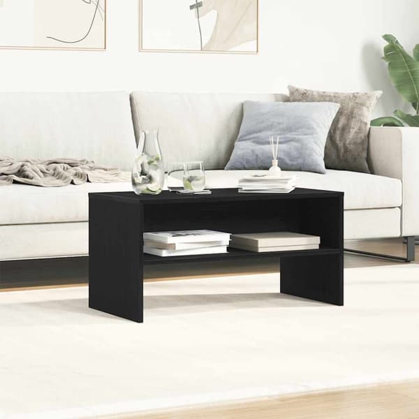 vidaXL TV-benk svart eik 80x40x40 cm konstruert tre