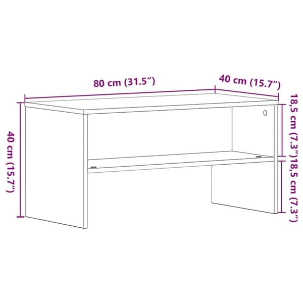 vidaXL TV-benk svart eik 80x40x40 cm konstruert tre